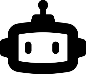 Artificial intelligence black icon, AI icon