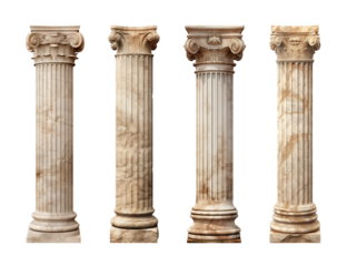Pillar Set Isolated on Transparent Background
