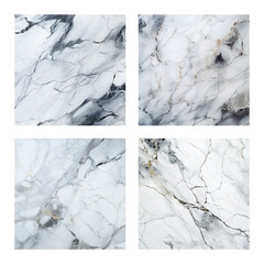 Marble Texture Set Isolated on Transparent Background
