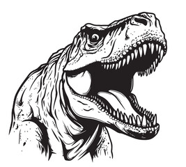 Tyrannosaur dinosaur hand drawn sketch. Vector