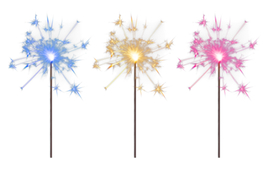 Sparkler Set Isolated on Transparent Background
