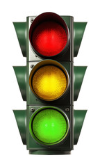 Traffic Light Isolated on Transparent Background
