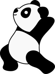 Cute Yoga Panda Flat Vector Illustration
