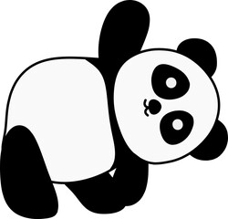 Cute Yoga Panda Flat Vector Illustration