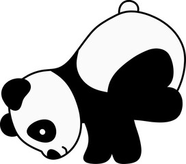 Cute Yoga Panda Flat Vector Illustration
