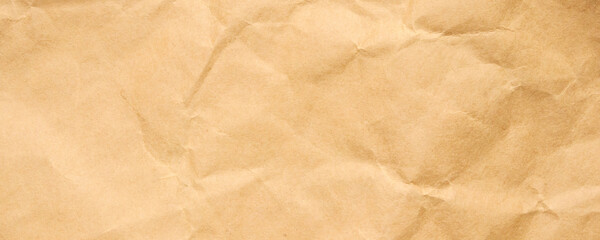 Abstract crumpled and creased recycle brown craft paper texture background - obrazy, fototapety, plakaty