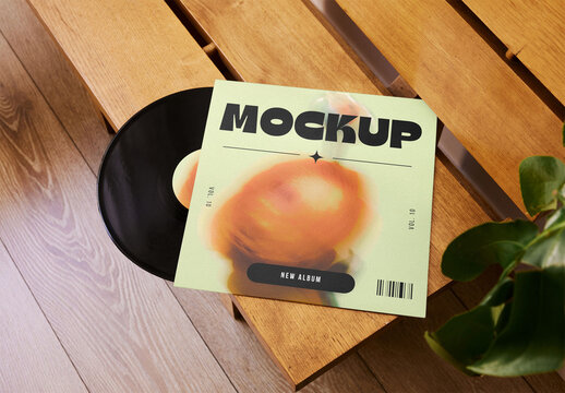 Mockup of customizable LP vinyl record album cover