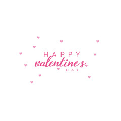 Fototapeta na wymiar Valentine's Day typography with cute hand-drawn hearts.