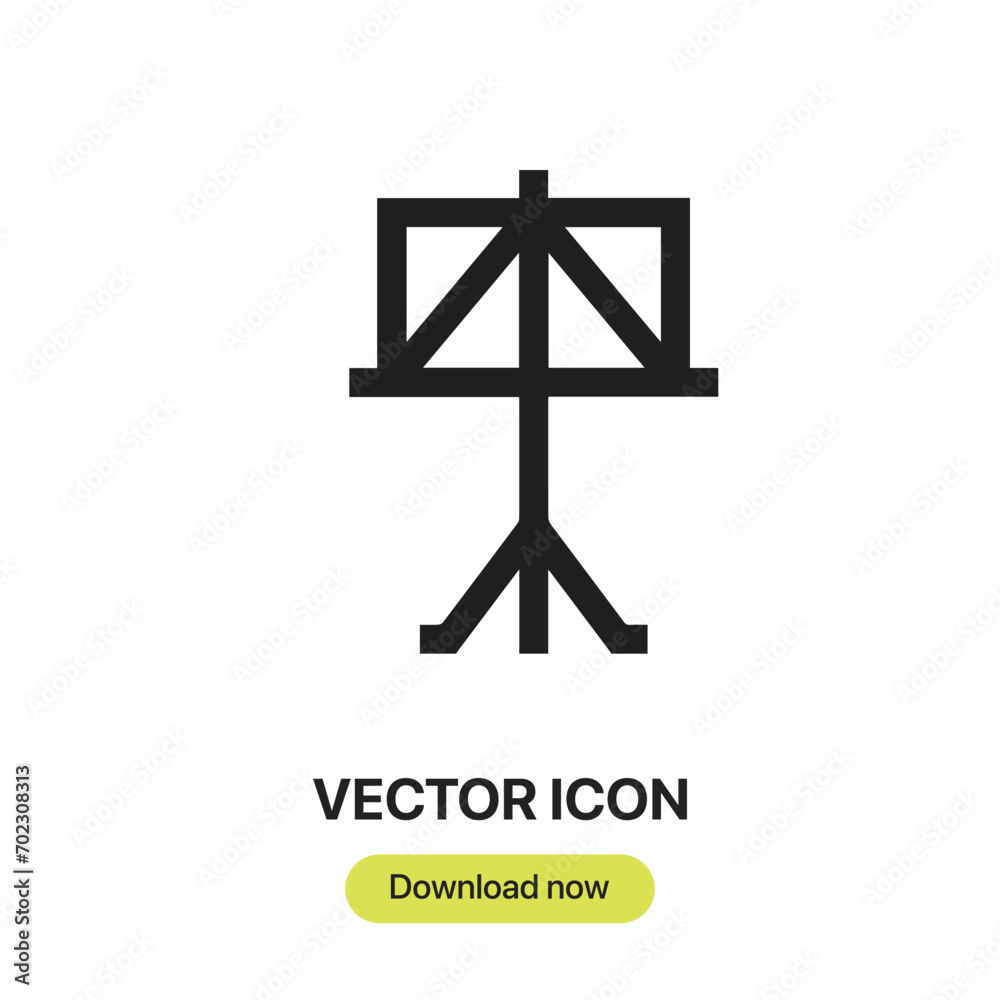 Aufkleber music stand icon vector. linear-style sign for mobile concept and web design. music stand symbol ill