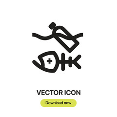 Water Pollution icon vector. Linear-style sign for mobile concept and web design. Water Pollution symbol illustration. Pixel vector graphics - Vector.