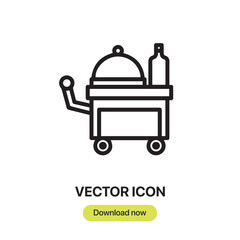 Food Service icon vector. Linear-style sign for mobile concept and web design. Food Service symbol illustration. Pixel vector graphics - Vector.