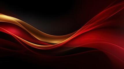 Abstract red and black wavy background with copy space for your text, ai generative