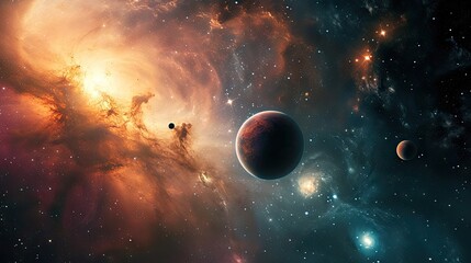 Cosmic art, science fiction wallpaper. Beauty of deep space