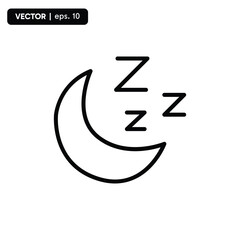 night moon icon, sign icon for bedtime. eps 10 vector