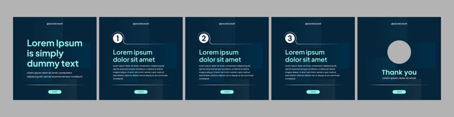modern carousel slide templates for social media posts © Rozin