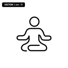 Meditation icon line symbol. Premium quality isolated yoga element in trendy style. vector eps 10