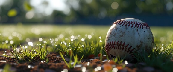 baseball on the grass