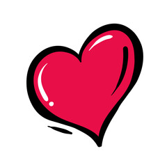 Love shape hand drawn vector. Heart hand drawn graffiti. Suitable for valentine design element.