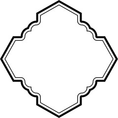 Fototapeta na wymiar Islamic Amblem Design double lines Black Stroke silhouettes Design pictogram symbol visual illustration