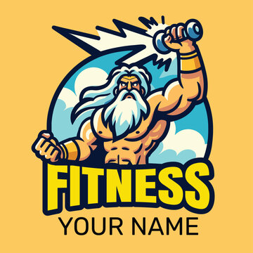 zeus god of thunder gym logo
