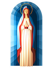 Our lady of grace, blessed Virgin Mary. Flat vector
