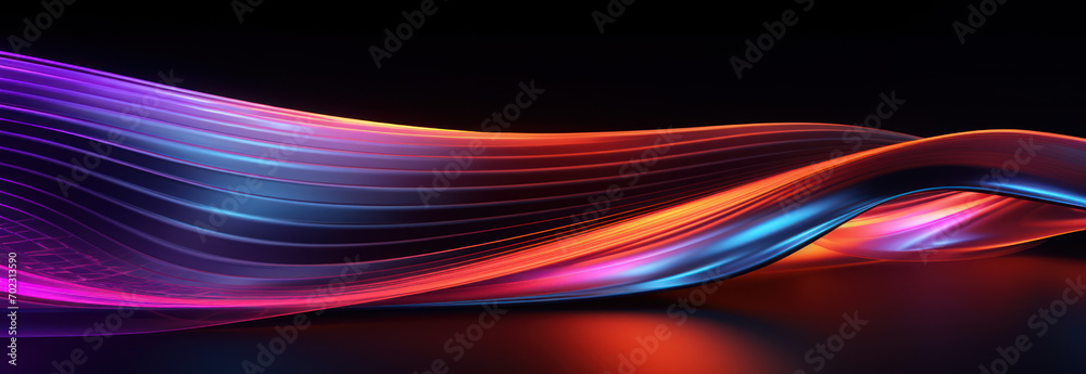 Wall mural colorful abstract 3d waves of fluid neon liquid