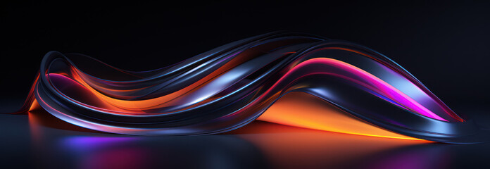 Colorful abstract 3D waves of fluid neon liquid 