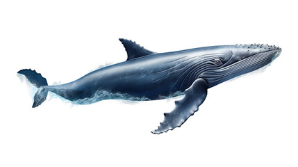 Obraz premium Whale Image, Transparent Marine Mammal, PNG Format, No Background, Isolated Ocean Creature, Majestic Sea Life