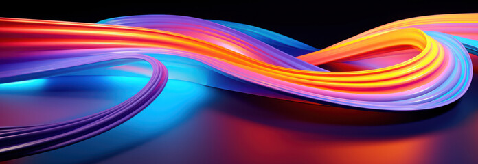 Colorful abstract 3D waves of fluid neon liquid 