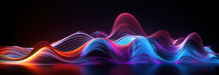 Colorful abstract 3D waves of fluid neon liquid 
