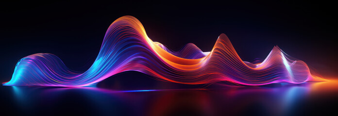 Colorful abstract 3D waves of fluid neon liquid 