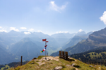 Lonely signpost in the mountain