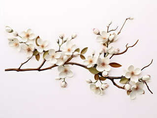 Spring floral in watercolor on white background