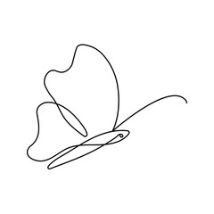Continuous Single line drawing of  butterfly  out line vector  art drawing  and  flying  butterfly editable stroke