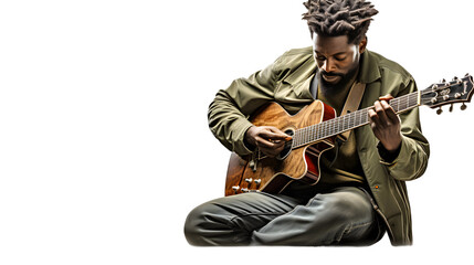 PNG of a man playing guitar, Man, Guitar, Musician, Playing, Instrument, PNG Image, Acoustic, Entertainment