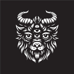 Aggressive Beast Face Vector Design