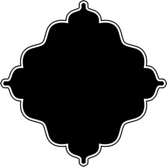 Islamic Amblem Design Glyph with outline Black Filled silhouettes Design pictogram symbol visual illustration