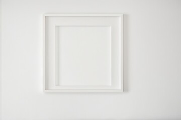 Frame mockup Living room wall poster mockup Modern interior design  The stark contrast between the blank frame and the white wall evokes a sense of boundless possibilities and promise.