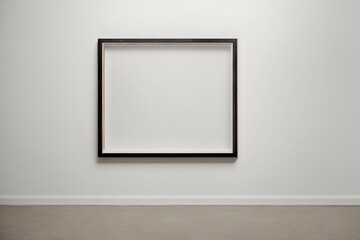 Frame mockup Living room wall poster mockup Modern interior design  The stark contrast between the white wall and the blank frame evokes a sense of boundless opportunity.