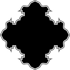 Islamic Amblem Design Glyph with outline Black Filled silhouettes Design pictogram symbol visual illustration