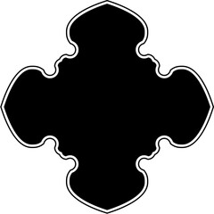 Islamic Amblem Design Glyph with outline Black Filled silhouettes Design pictogram symbol visual illustration