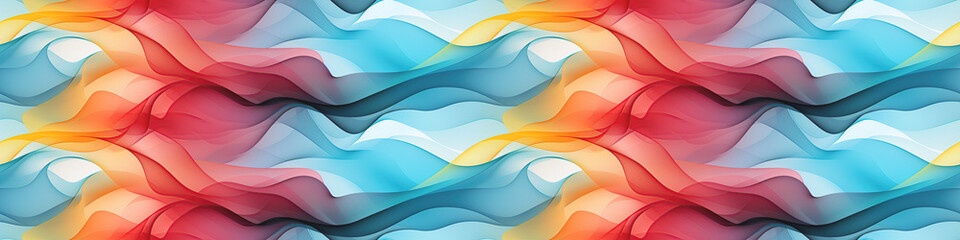Fototapeta premium wavy seamless pattern texture with bright colored colorful waves on multicolored pastel rainbow background