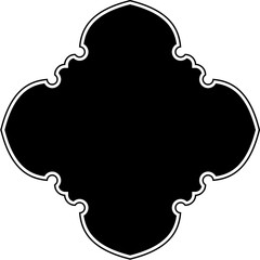 Islamic Amblem Design Glyph with outline Black Filled silhouettes Design pictogram symbol visual illustration