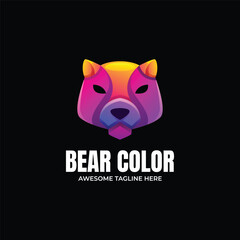 Bear Colorful Logo Design