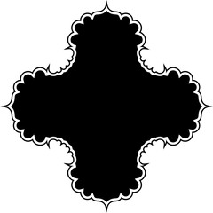 Islamic Amblem Design Glyph with outline Black Filled silhouettes Design pictogram symbol visual illustration