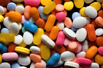 scattering of many pills and medicines, medicine