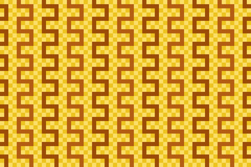 Orange lines pattern over yellow checkered pattern