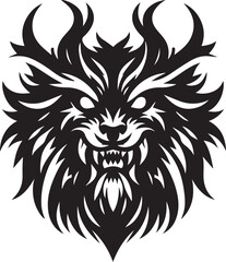 Aggressive Beast Face Vector Design