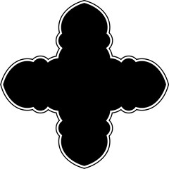 Islamic Amblem Design Glyph with outline Black Filled silhouettes Design pictogram symbol visual illustration