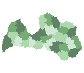 Latvia map. Map of Latvia in administrative regions